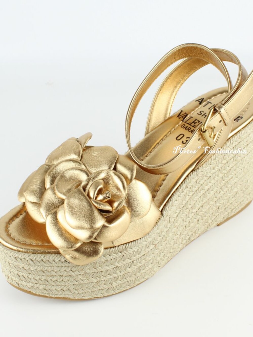 NEW Valentino Garavani Atelier 03 Rose Metallic Leather Espadrilles Sandal EU 39